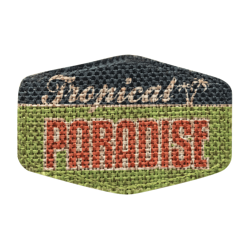 Patch sublimável hexagonal de serapilheira de 3' x 2' com adesivo