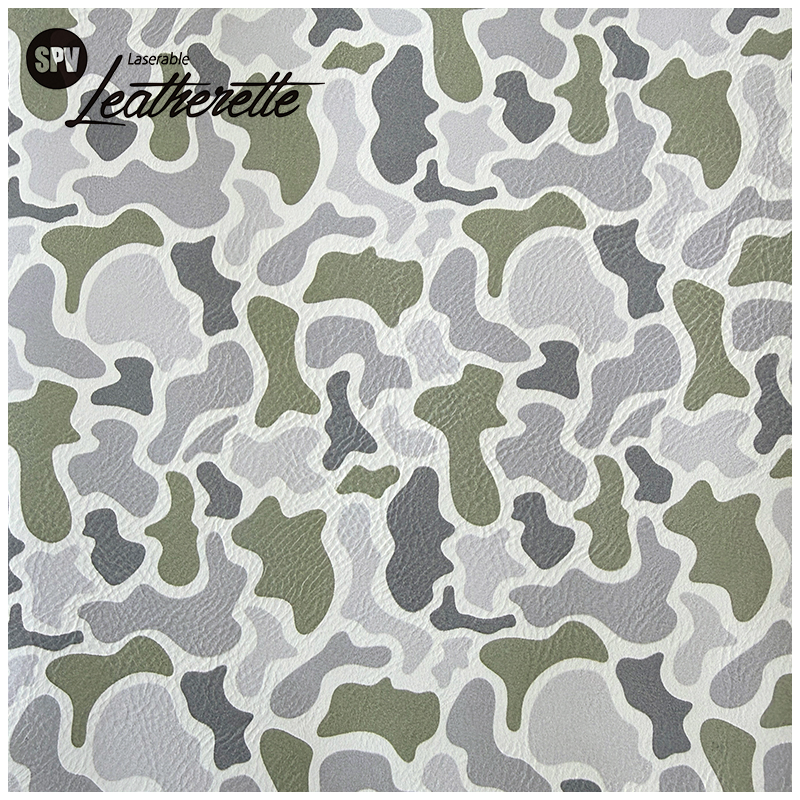 Folha de couro sintético camuflado a laser com adesivo/sem adesivo