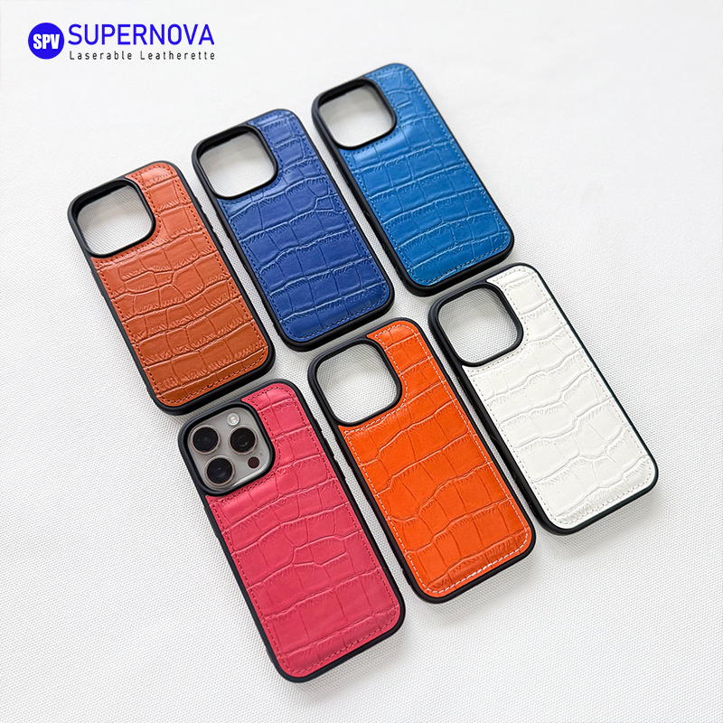 Capa de telefone em couro sintético laserável