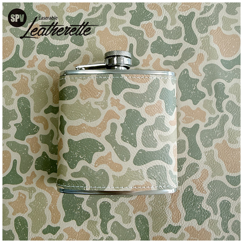 Folha de couro sintético camuflado a laser com adesivo/sem adesivo