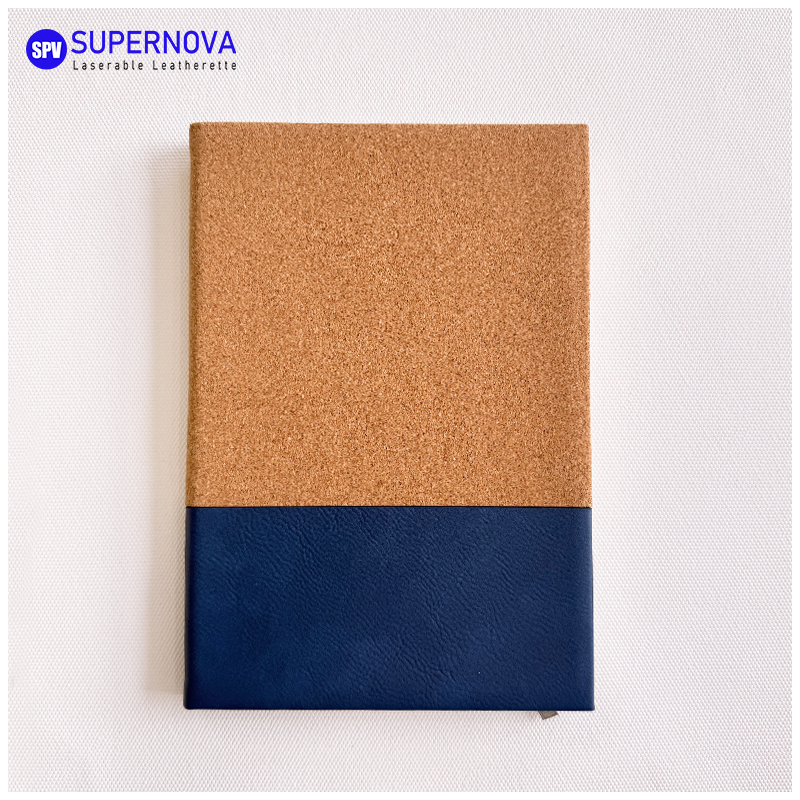Caderno de lona e couro sintético laserável dividido Caderno de lona e couro sintético laserável dividido