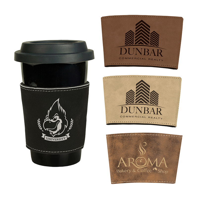 Capa para caneca em couro sintético laserável Capa para caneca em couro sintético laserável