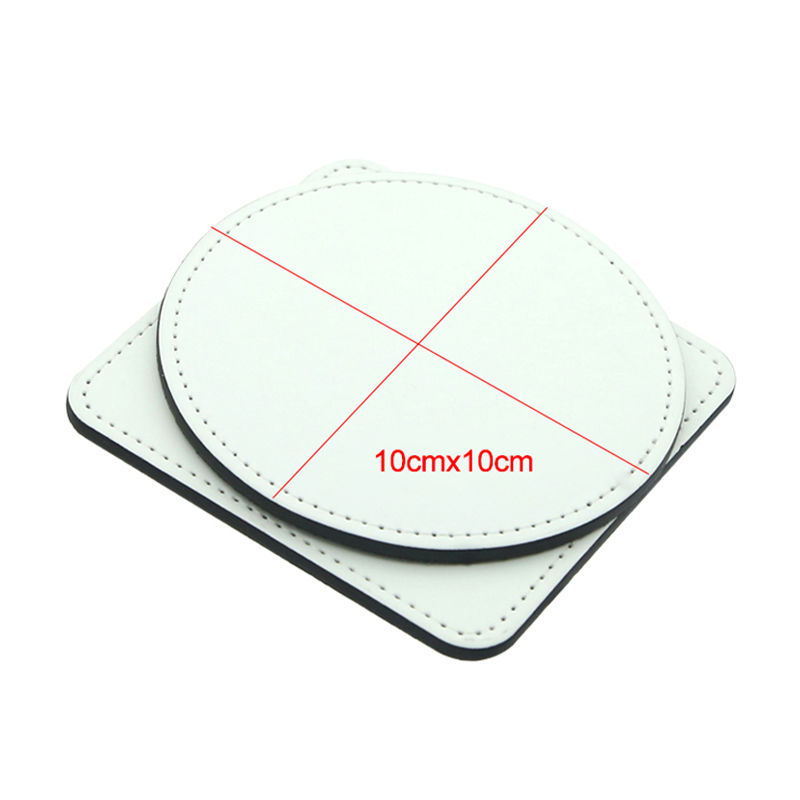 Porta-copos para caneca de couro PU de sublimação - redondo