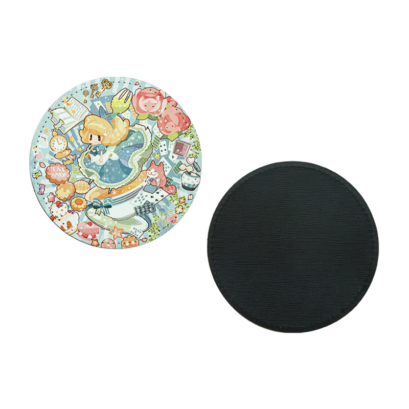 Porta-copos para caneca de couro PU de sublimação - redondo