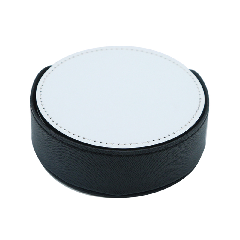 Porta-copos para caneca de couro PU de sublimação - redondo