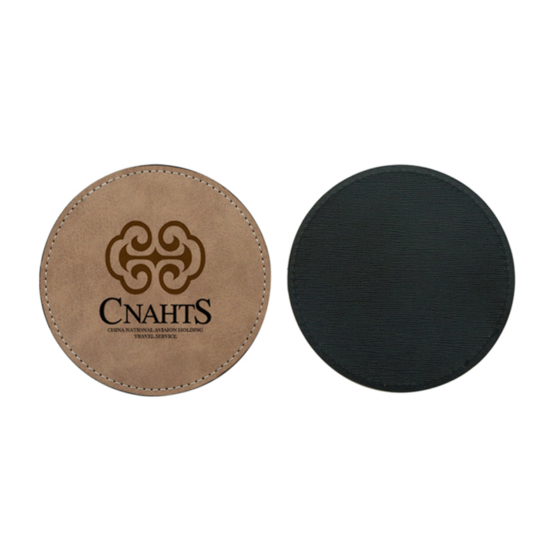 Porta-copos para caneca de couro PU de sublimação - redondo