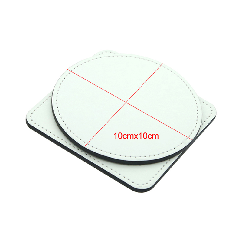 Porta-copos para canecas de couro PU de sublimação -Quadrado