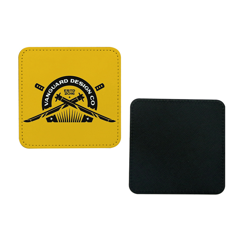 Porta-copos para canecas de couro PU de sublimação -Quadrado