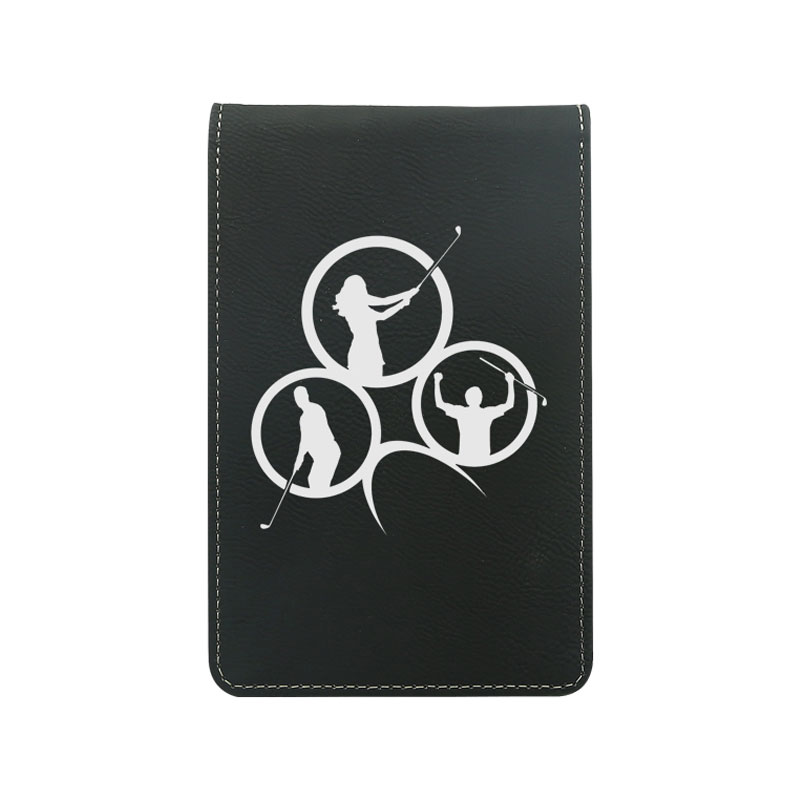 Suporte para cartão de pontuação de golfe em couro sintético a laser Suporte para cartão de pontuação de golfe em couro sintético a laser