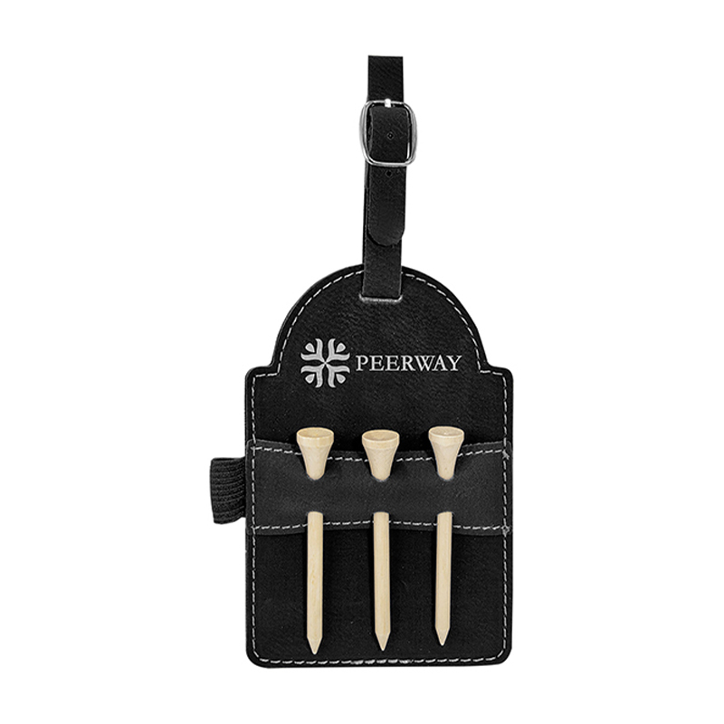 Etiqueta de bolsa de golfe em couro sintético laserável com camisetas