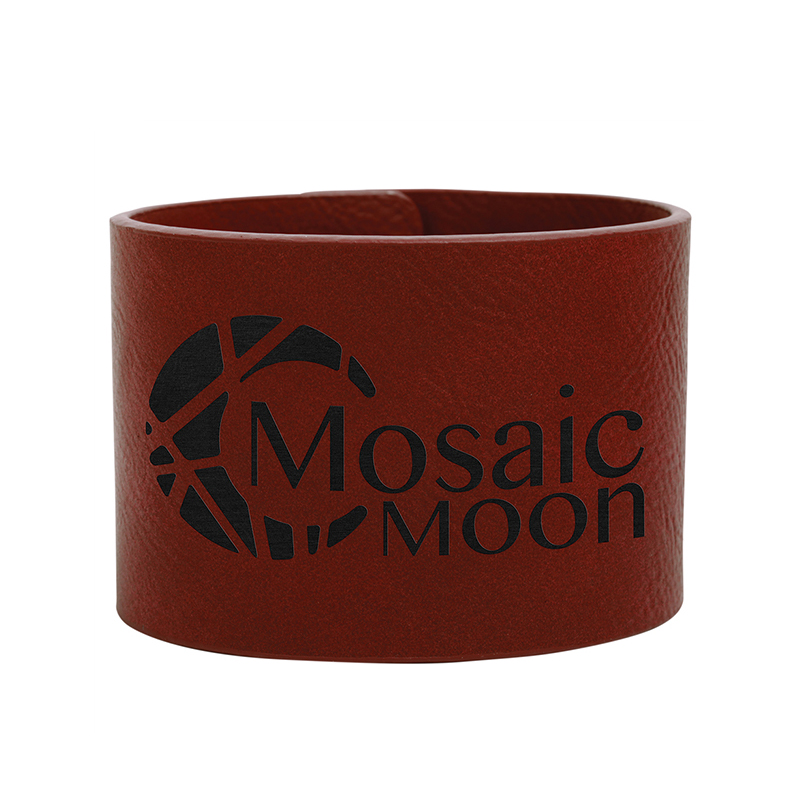 Pulseira de couro sintético laserável de 9 1/2' x 1'