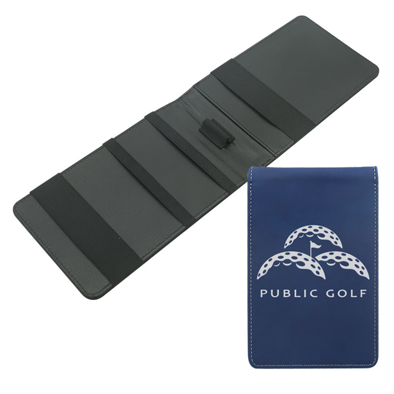 Suporte para cartão de pontuação de golfe em couro sintético a laser Suporte para cartão de pontuação de golfe em couro sintético a laser