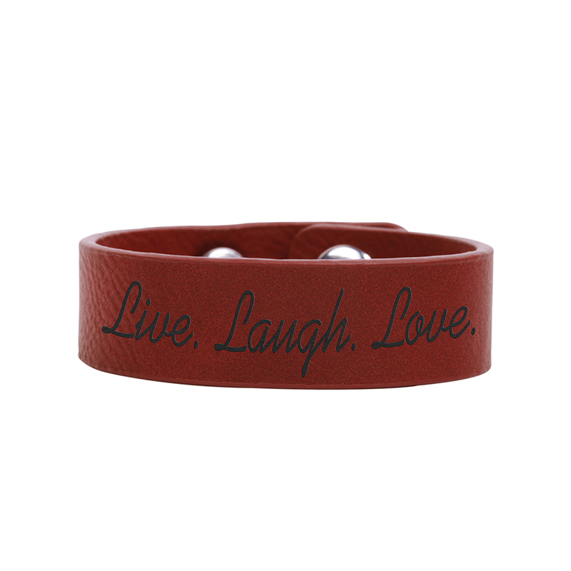 Pulseira de couro sintético laserável de 9 1/2' x 1'