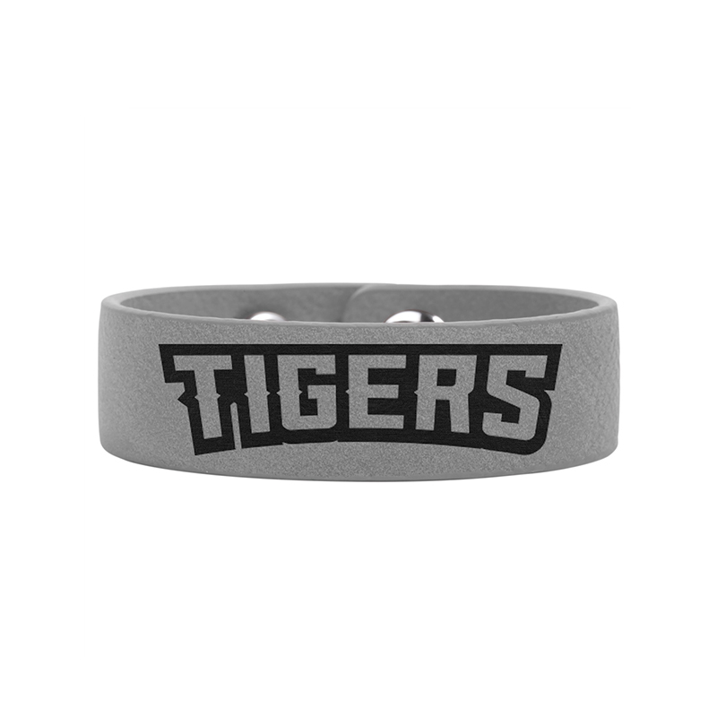 Pulseira de couro sintético laserável de 8 1/2' x 3/4'