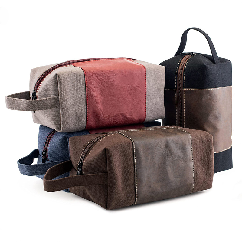 Bolsa de toalete de couro sintético laserável
