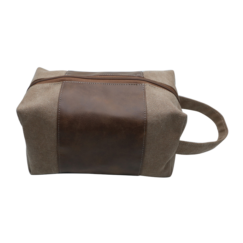 Bolsa de toalete de couro sintético laserável