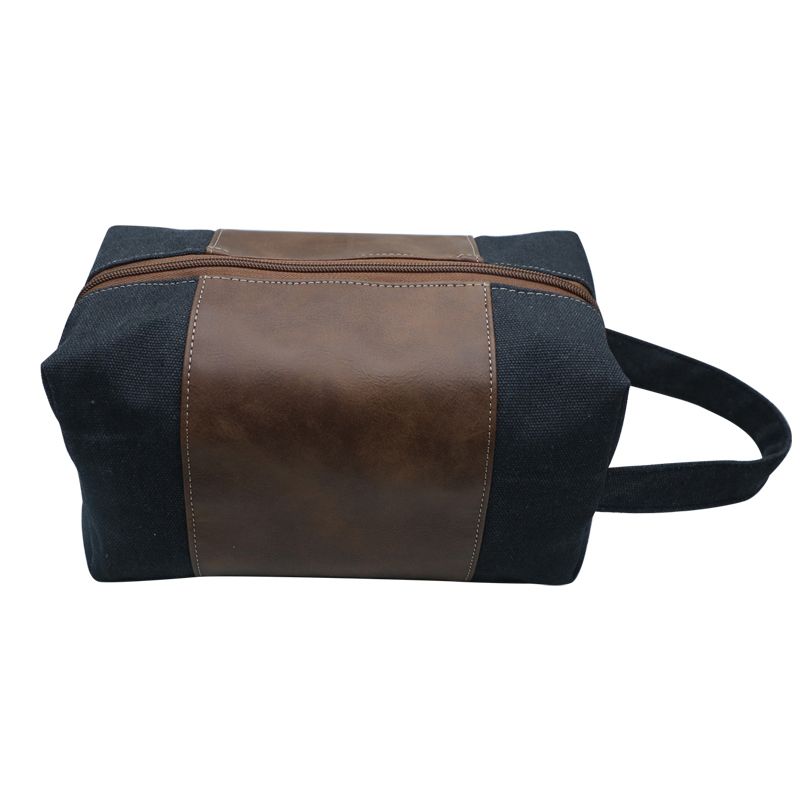 Bolsa de toalete de couro sintético laserável