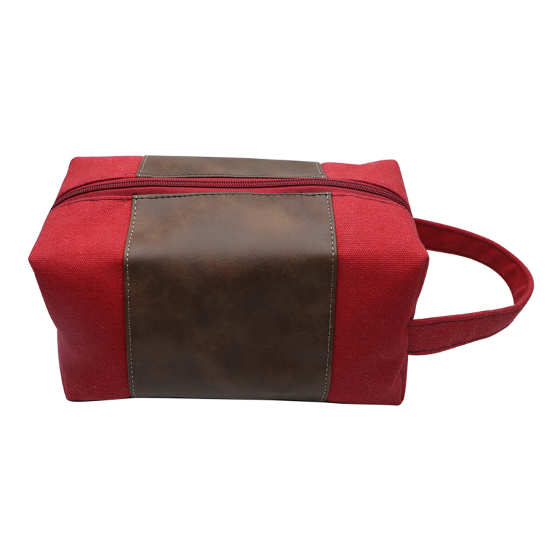 Bolsa de toalete de couro sintético laserável
