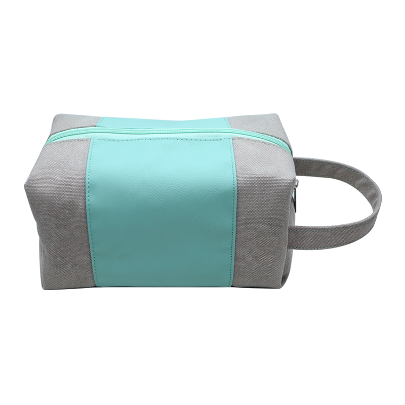 Bolsa de toalete de couro sintético laserável
