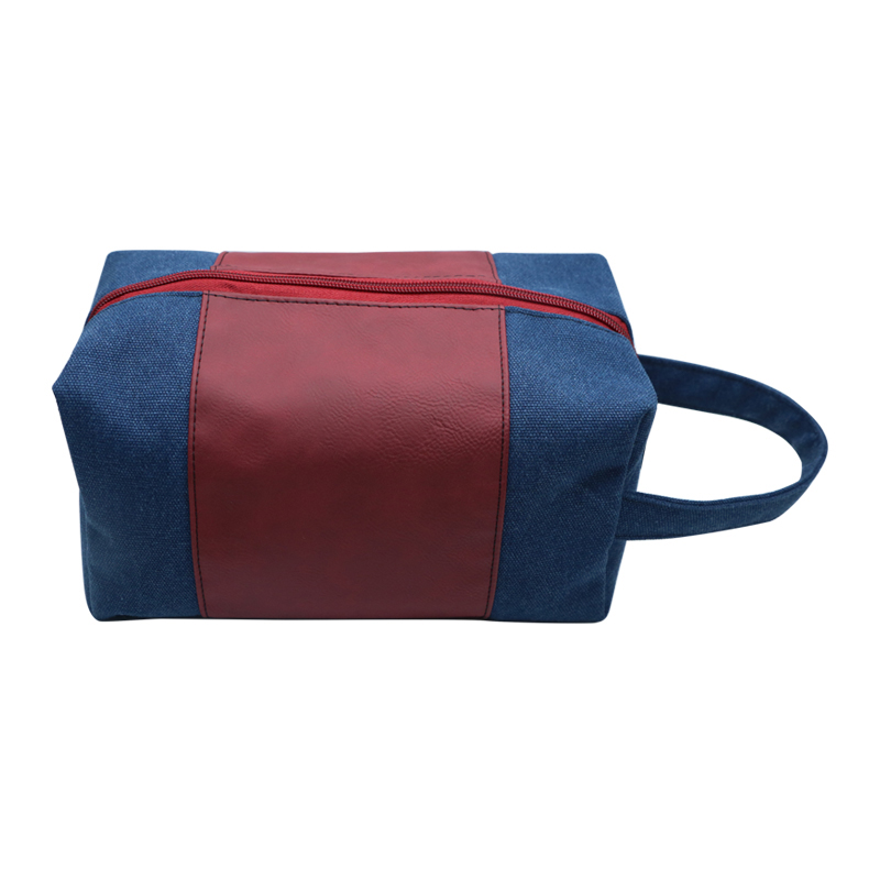 Bolsa de toalete de couro sintético laserável