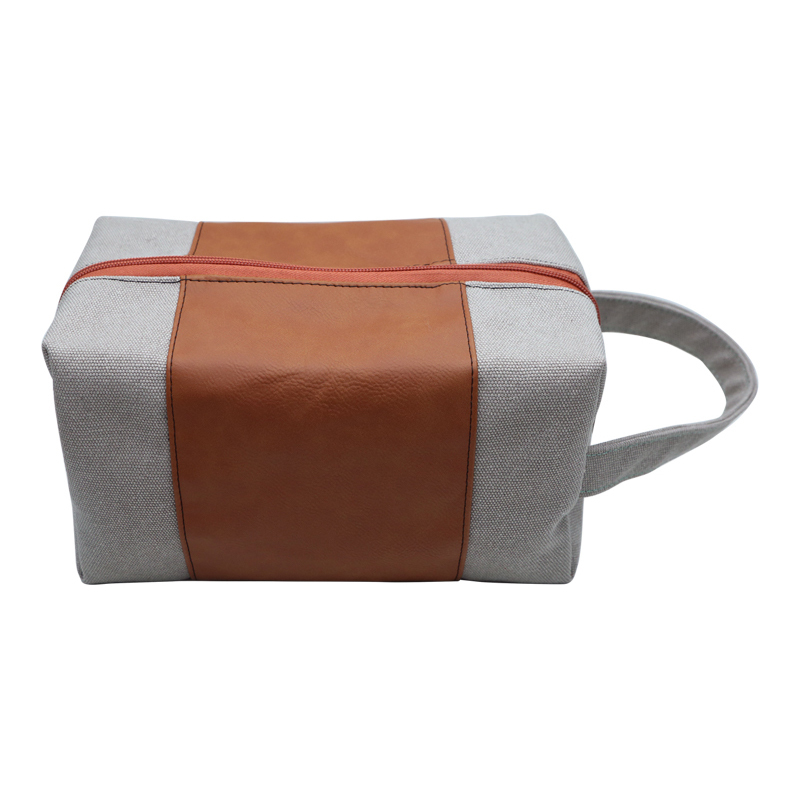 Bolsa de toalete de couro sintético laserável