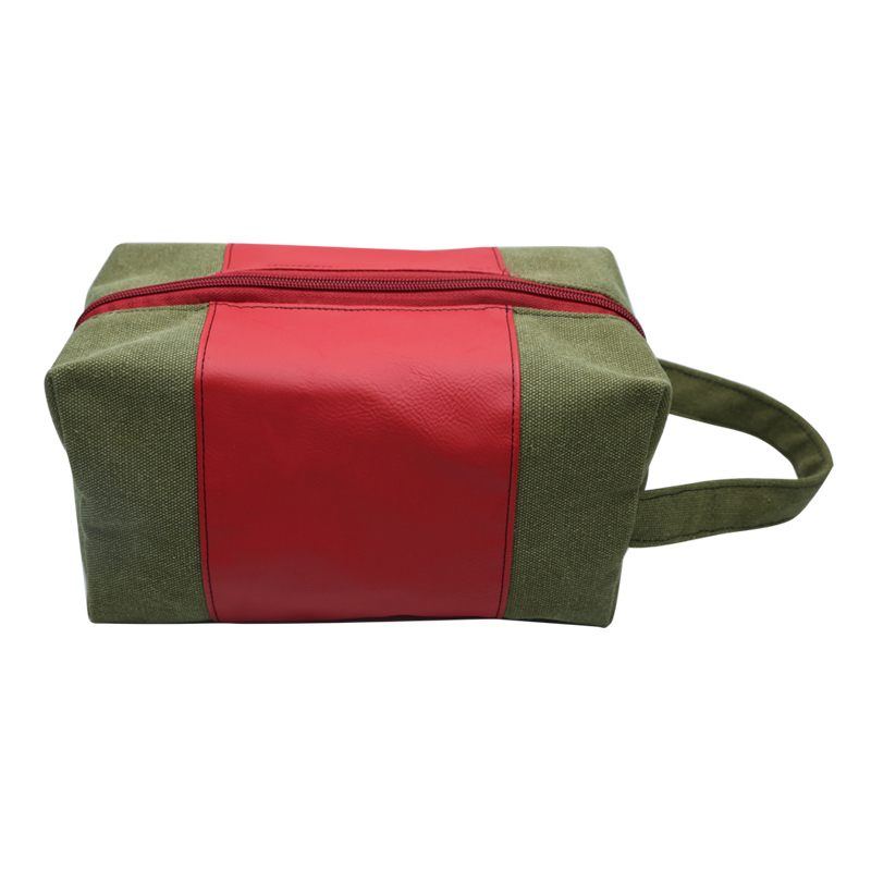 Bolsa de toalete de couro sintético laserável