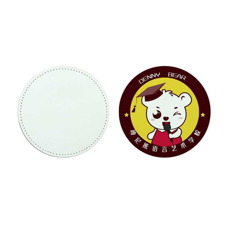 Patches redondos de couro sintético de sublimação de 3' com adesivo