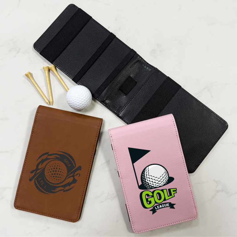 Suporte para cartão de pontuação de golfe em couro sintético de sublimação