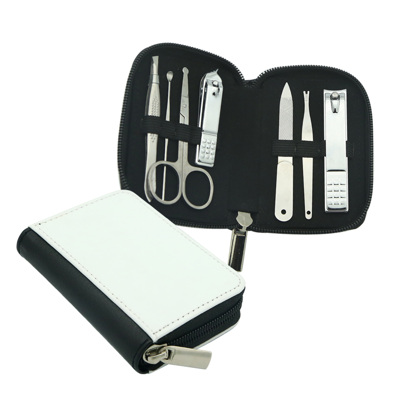 Conjunto de manicure de couro pu de sublimação