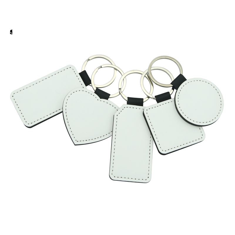 Chaveiro retangular de couro PU de sublimação - impressão em um lado Chaveiro retangular de couro PU de sublimação - impressão em um lado