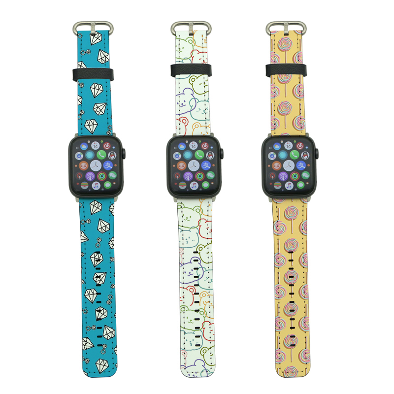 Pulseiras Apple iWatch de couro PU de sublimação para série 4/5-44mm