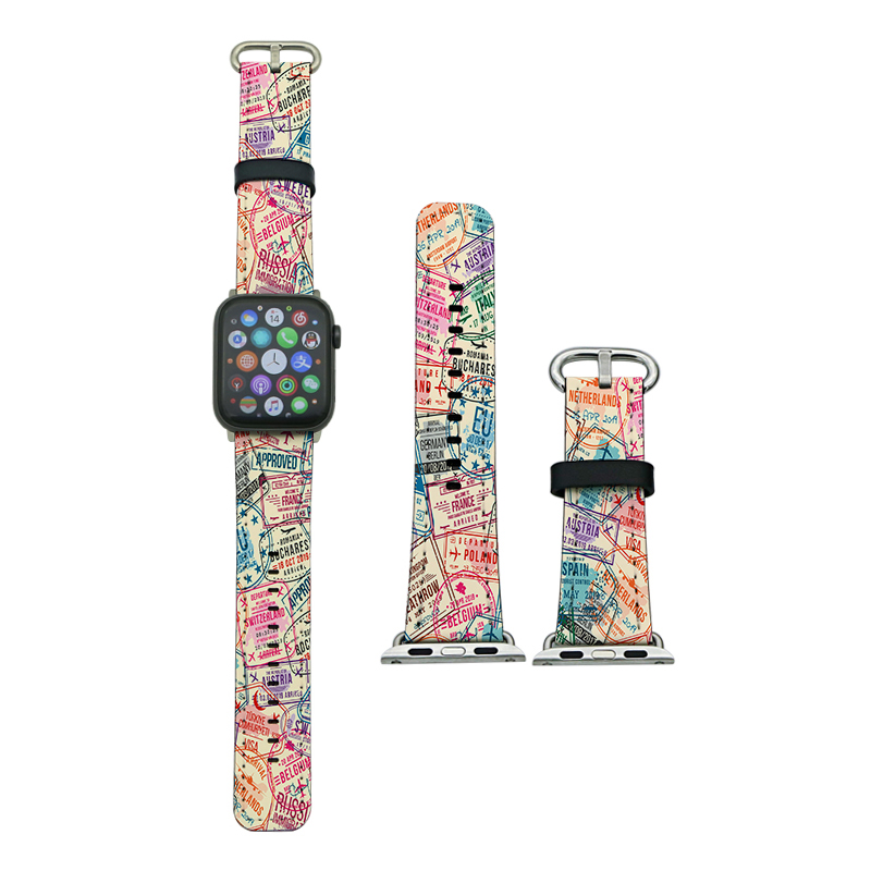 Pulseiras Apple iWatch de couro PU de sublimação para série 4/5-44mm