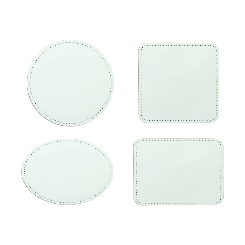 Patches de couro sintético de sublimação ovais de 3 1/2' x 2 1/2' com adesivo