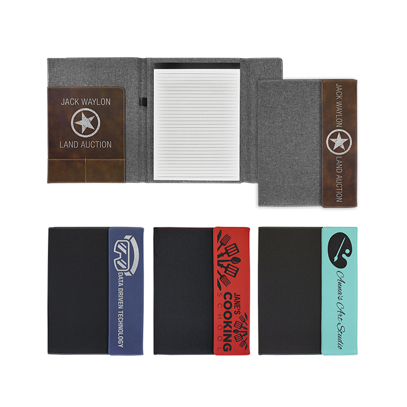 Tela de 9 1/2' × 12' com portfólios de couro sintético