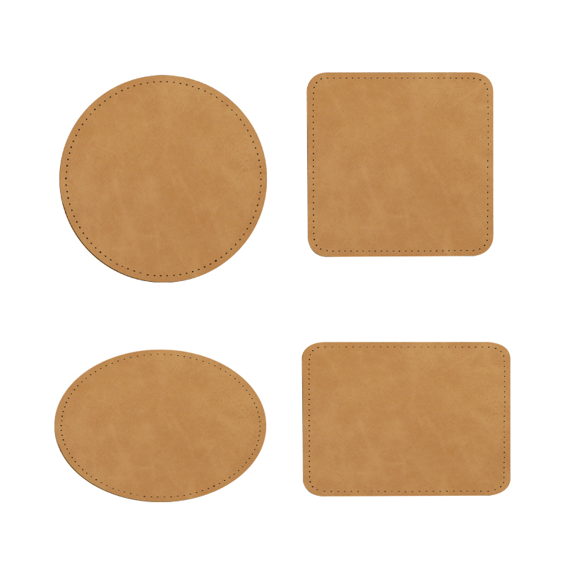 2 1/2' x 2 1/2' Patches de couro sintético de sublimação quadrada com adesivo