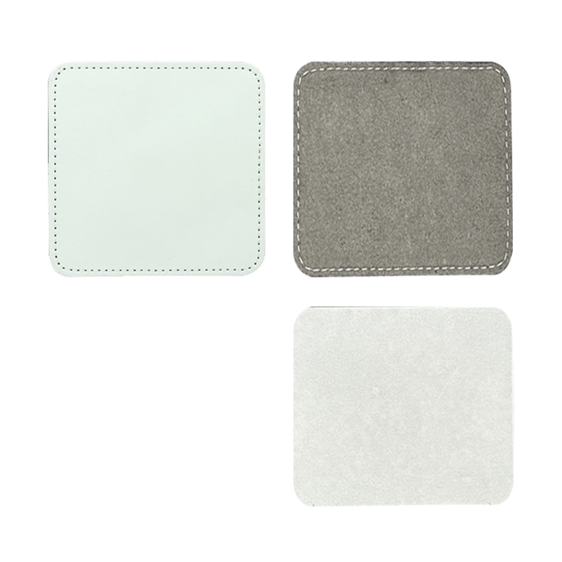 Patches de couro sintético de sublimação quadrada de 3' x 3' com adesivo