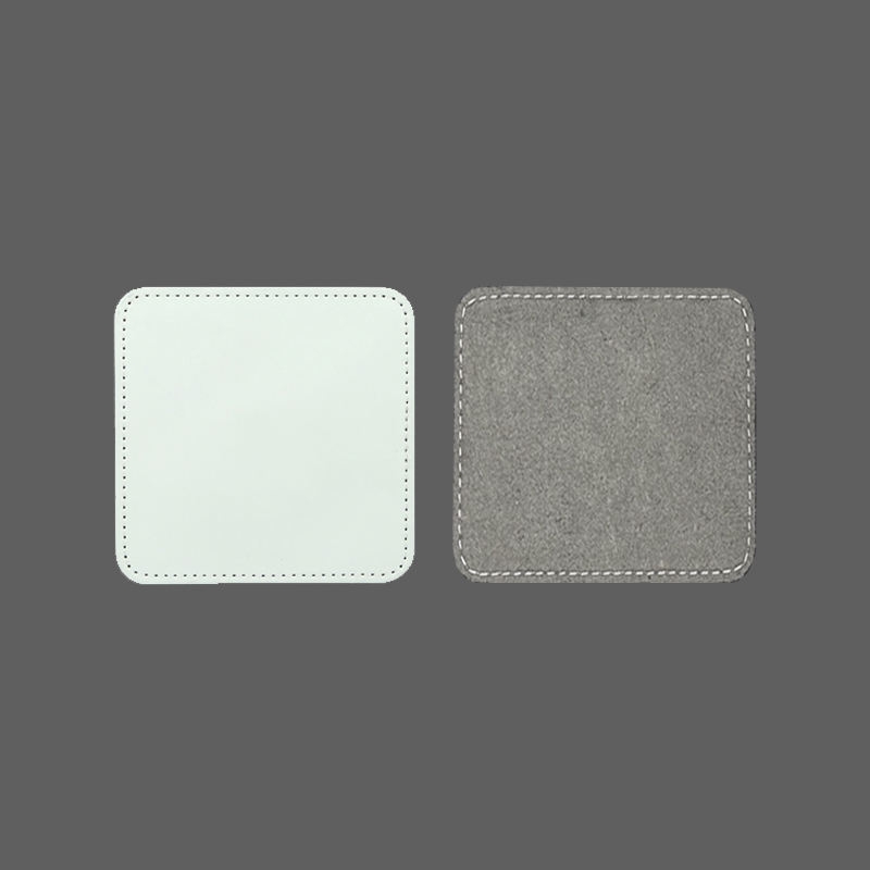 2 1/2' x 2 1/2' Patches de couro sintético de sublimação quadrada com adesivo