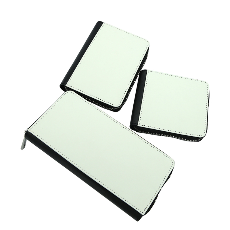 Carteiras em couro sintético com zíper para sublimação - Grande Carteiras em couro sintético com zíper para sublimação - Grande