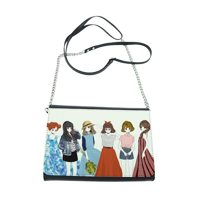 Bolsa de ombro grande em couro sintético de sublimação com 2 pares magnéticos Bolsa de ombro grande em couro sintético de sublimação com 2 pares magnéticos