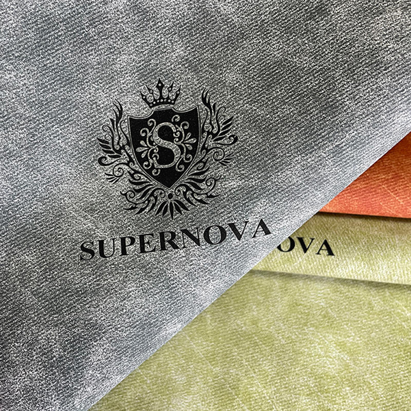 Folhas de couro sintético denim laseráveis com adesivo/sem adesivo
