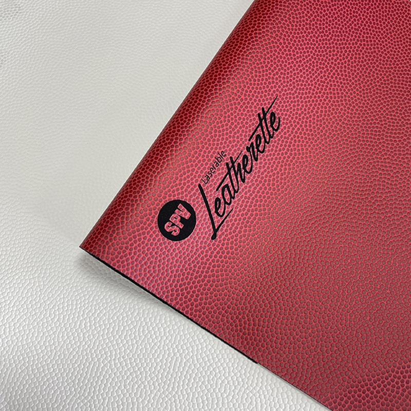 Folhas de couro sintético com textura de basquete a laser com adesivo/sem adesivo