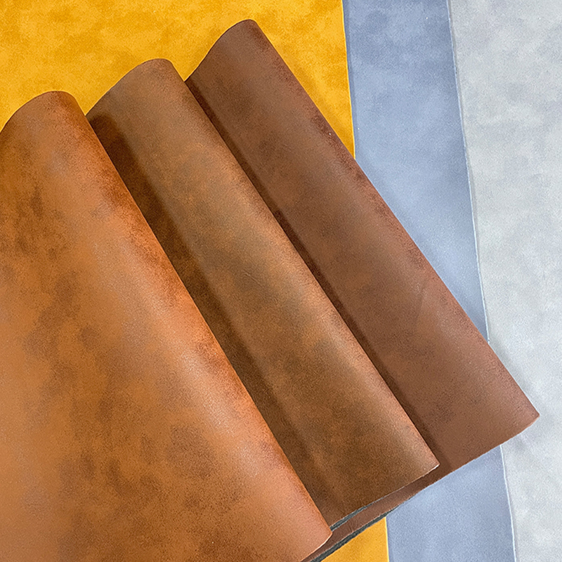 Folhas de couro sintético vintage fosco para laser com adesivo/sem adesivo
