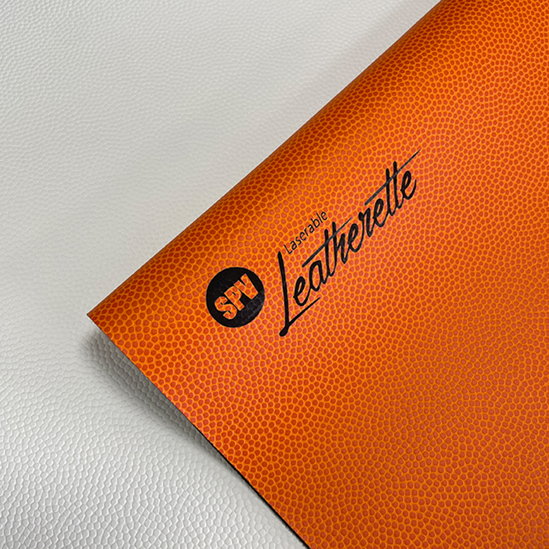 Folhas de couro sintético com textura de basquete a laser com adesivo/sem adesivo